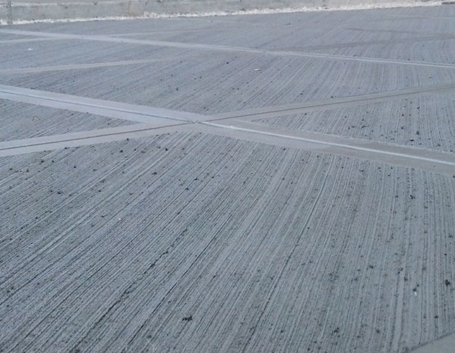 brushed finish concrete roadway in Norfolk