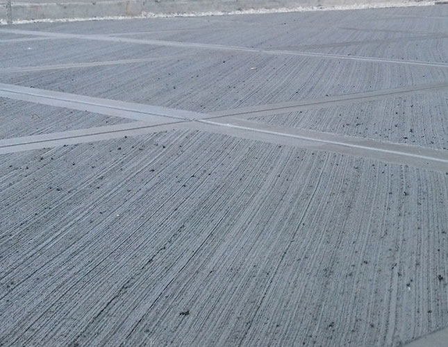 brushed finish concrete roadway in Norfolk