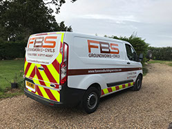 FBS service van on suffolk construction site
